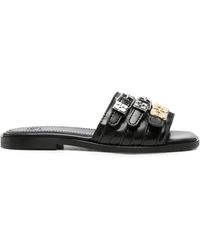 Ganni - Sue Triple Flat Mule Crinkle - Lyst