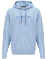 JW Anderson - Tone-On-Tone Embroidered Cotton Hoodie - Lyst