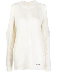 Ganni - Chunky Cold-Shoulder Jumper - Lyst
