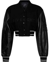 Givenchy - Cropped Wool Bomber Jacket - Lyst