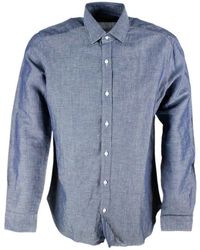 Barba Napoli - Linen And Cotton Shirt With Buttons - Lyst