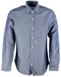 Barba Napoli - Linen And Cotton Shirt With Buttons - Lyst