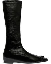 Courreges - Flat Buckle Vinyl Boots - Lyst