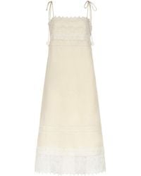 Valentino Garavani - Linen Midi Dress - Lyst