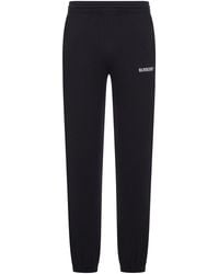 Burberry - Cotton Jogging Trousers With Logo - Lyst