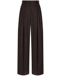 Dolce & Gabbana - Pinstriped Wool Trousers - Lyst
