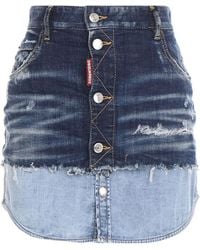 DSquared² - Cotton Mini Skirt - Lyst