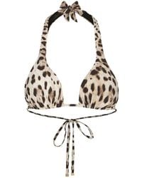 Dolce & Gabbana - Padded Triangle Bikini Top - Lyst