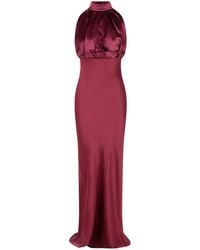 ROTATE BIRGER CHRISTENSEN - Kalina' Burgundy Silk Dress - Lyst