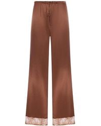 THE NINA STUDIO - Silk Palazzo Trousers With Lace Detail - Lyst
