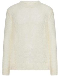 Jil Sander - Perforated Crew Neck Sweater - Lyst