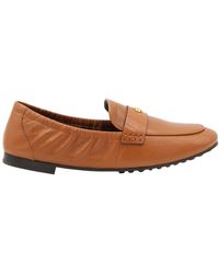 Tory Burch - Brown Leather Double T Loafers - Lyst