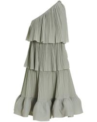 Lanvin - Pleated Flounced Dress - Lyst