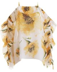 Blugirl Blumarine - Floral Printed Off The Shoulder Blouse - Lyst