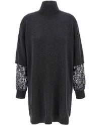 Brunello Cucinelli - Sequin Sleeve Dress - Lyst
