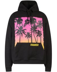 DSquared² - Cotton Sweatshirt With Multicolor Maxi Print - Lyst