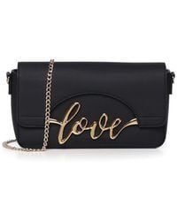 Love Moschino - Shoulder Bag With Flap And Logo Writing - Lyst