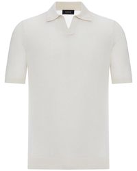 Nome - Silk V-Neck Polo Shirt - Lyst