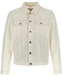 Brunello Cucinelli - Cotton Denim Jacket Button Pockets - Lyst