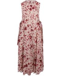 Max Mara - Ramie Canvas Dress With Side Ties - Lyst