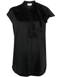 McQueen - Fluid Double Satin Shirt - Lyst