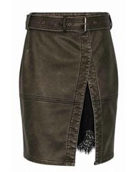 Pinko - Godezia Leather Effect Knee-Length Skirt - Lyst