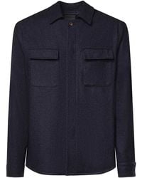 Eleventy - Wool Blend Overshirt - Lyst