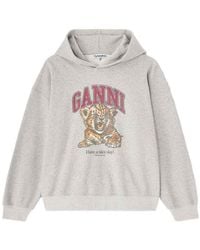 Ganni - Margot Kitty Organic Cotton Hoodie - Lyst