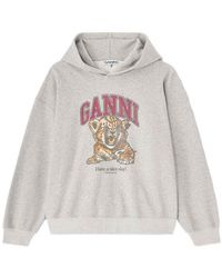 Ganni - Margot Kitty Organic Cotton Hoodie - Lyst