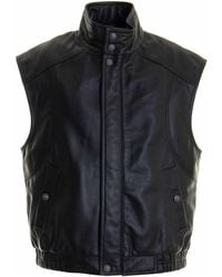 Versace Jeans Couture - Button-Fastening Leather Vest - Lyst