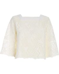 See By Chloé - Lace Blouse In Ivory Color - Lyst