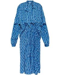 Balenciaga - Pattern Tie-Detailed Dress - Lyst