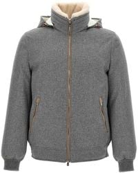 Brunello Cucinelli - Sherling Neck Bomber Jacket - Lyst
