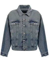 MM6 by Maison Margiela - Cut-Out Denim Jacket - Lyst