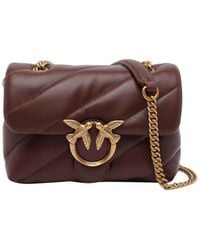 Pinko - Burgundy Love Mini Puffer Shoulder Bag - Lyst