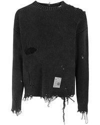 Maison Mihara Yasuhiro - Bleached Knit Pullover - Lyst