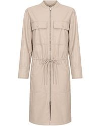 Pinko - Aerides Leather Effect Midi Dress With Zip - Lyst