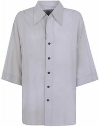 Ziggy Chen - Short Sleeves Back Gathered Shirt - Lyst