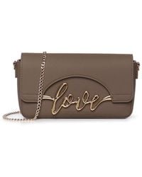 Love Moschino - Shoulder Bag With Flap And Logo Writing - Lyst