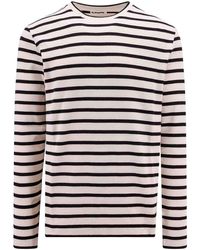 Jil Sander - Cotton Sweatshirt With Striped Motif - Lyst