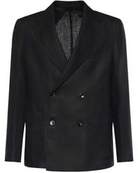 Michael Coal - Double-Breasted Linen Blazer - Lyst