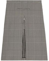 Courreges - Zipped Prince Of Wales Midi Skirt - Lyst