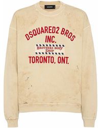 DSquared² - Cotton Sweatshirt With Distressed Effect - Lyst
