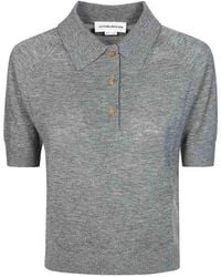 Victoria Beckham - Lightweight Fine Guage Knitted Polo Top - Lyst