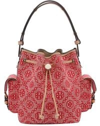Tory Burch - Denim T Monogram Bucket Bag - Lyst