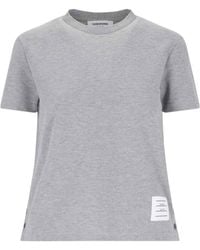 Thom Browne - Retro Tricolor Detail T-Shirt - Lyst