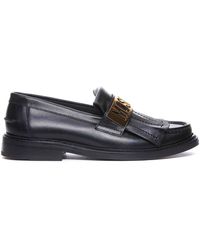 Moschino - Maxi Logo Plate Loafers - Lyst