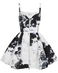 Alexander McQueen - Poplin Dress With Floral Print - Lyst