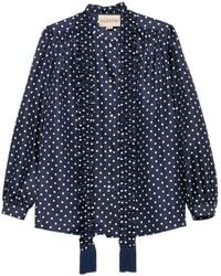 Valentino Garavani - Polka-Dot Ruffled Shirt - Lyst