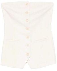 Patrizia Pepe - Crepe Bustier With Buttons - Lyst